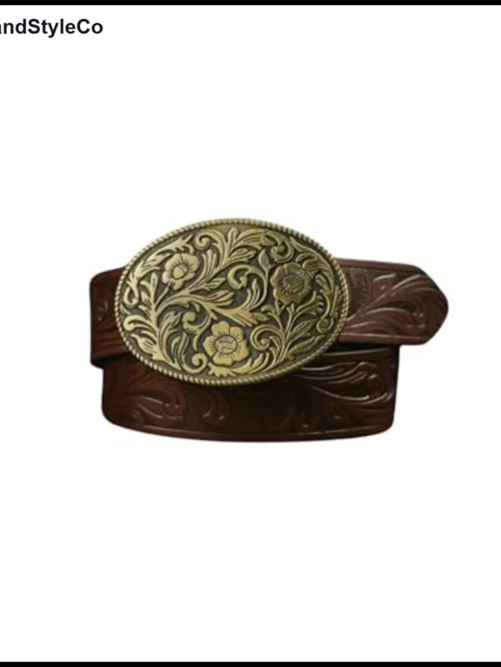 Women's Western Belt PU Leather Floral Turquoise Buckle Country Cowgirl Belt